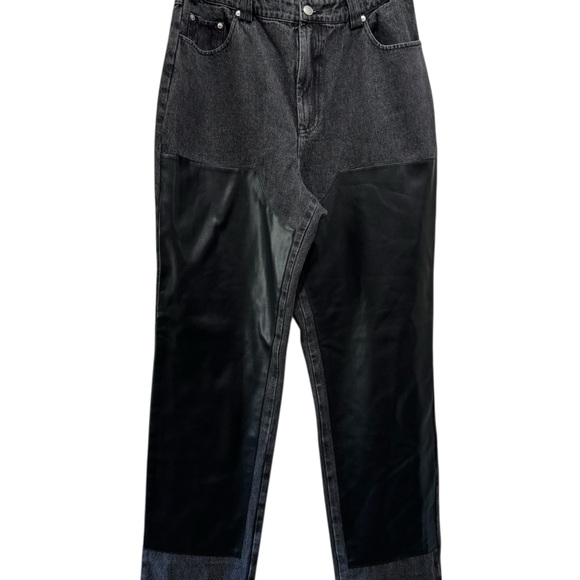 Avec Les Filles Washed Black Straight Leg Jeans - Picture 2 of 5